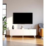 Luna Tv Ünitesi /tv Sehpası Ahşap Ayaklı (160 Cm) - Beyaz