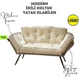 Luna Verona Edition | Mekanizmalı Ikili Kanepe | Şıklık ve Konforun Buluşması - Krem