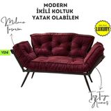 Luna Verona Edition | Mekanizmalı Ikili Kanepe | Şıklık ve Konforun Buluşması - Mor