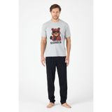 Lunaberry Teddy Bear Erkek Damat Pijama Takımı,kısa Kollu,cepli,mevsimlik 100% Pamuk,çeyiz,damat Bohça