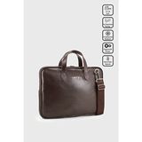 Lunablu 13-14" Inç Su Geçirmez Kumaş Özellikli Macbook Air-Pro Evrak Bilgisayar Notebook Laptop Çantası - Kahverengi