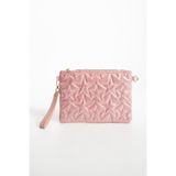 LUNABLU Yıldız Nakış İşlemeli Portföy Zincirli ve Bilek Askılı El Çantası Saten Astarlı Clutch Çanta