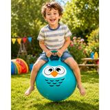 LunaDefano Hop Hop Zıplama Topu Baykuş Desenli Veraman 45 cm Tutmalı Çocuk Oyuncağı