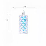 Lunaev 12 Adet LED Candle Kamp Küçük Boy - ÇAP:5 cm - Y: 9 cm Pilli LED Mum Mika Kristal Plastik Yak