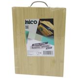 Lunaev 26X36 X 1.7 cm Lux Ahşap Bambu Kesim Panosu - Kesme Tahtası Metal Kulplu Tepsi
