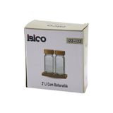 Lunaev 2PCS Bambu Kapaklı Cam Tuzluk - Biberlik - Baharatlık 120 ml