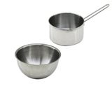 Lunaev 2PCS Set Paslanmaz Çelik Cheff Sütlük - SOSLUK=14 cm - Derin KAP=17 cm Tencere Ve Tencere Set