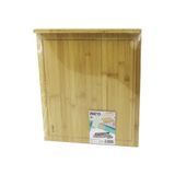 Lunaev 38X45CM AHŞAP BAMBU KESİM PANOSU - KESME TAHTASI TEZGAH ÜSTÜKANALLI - KENAR DESTEKLİ (4490)