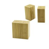 Lunaev 4.5X5CM--Y:9CM 2PCS MIKNATISLI İKİZ AHŞAP BAMBU BAHARATLIK - TUZLUK