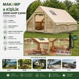 Lunaev 6 Kişilik Pompa Hediye Toz Geçirmez 300CMX210CMX200 cm Şişme Çadır Herhangi Bir Renk Gönderil