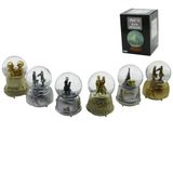 Lunaev Büyük Boy - 10 cm Pilli - Işıklı Müzikli Kar Küresi Cam Eskitme İnsan Figürlü - Desen Mix Ren
