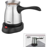 Lunaev Çelik Elektrikli Cezve Türk Kahve Makinesi - 6FİNCAN=500 ml 360° Kablosuz Kullanım Katlanır Kulp 600 W SCM-9039 - Gümüş - Siyah