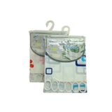 Lunaev ÇİF KANAT PVC BANYO PERDESİ 2 PARÇA X 90X180CM - 12 HALKALI