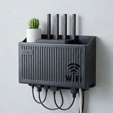 Lunaev Duvar Tipi Wi-Fi Modem Saklama Kutusu(Siyah) – Kablo Düzenleyici Router Raf Organizer