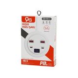 Lunaev Hıgh Power 3.0 Vfast Ky-100 Çoklu= 4 Lü Hızlı Şarj Seti 2AD -PD20W=TYPE-C - 2.1A + QC3.0= USB 2.4 W