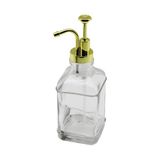 Lunaev KARE CAM ŞİŞE - ŞEFFAF SIVI SABUNLUK 500ML POMPA - MUSLUK AYRIK MODEL BAŞLI