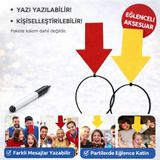 Lunaev Kişiselleştirilebilir Ok İşaretli Mesaj Tacı (2’li Set Sarı-Kırmızı) Parti Taçları