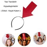 Lunaev Kişiselleştirilebilir Ok Taç – Üzerine Yazı Yazılabilen Parti Tacı Kırmızı Renk