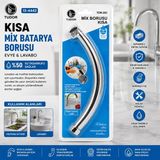 Lunaev Kuğu Evye - Lavabo Kısa Mix Batarya Borusu Krom Kaplama - Vakumlu - Süzgeçli Uç (4490)
