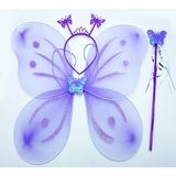 Lunaev Lila Renk Kelebek Kanadı Tacı Ve Sopası 50x37 cm