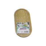 Lunaev Oval Ahşap Bambu Yağdanlık Altlık Mini Tepsi 12 X 23.3 X 0.8 cm