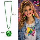 Lunaev Retro Disko Topu Şekilli 80'ler 90'lar Yeşil Renk Plastik Kolye