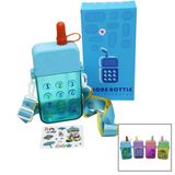 Lunaev Telefon Modeli Renkli Mika Kristal Suluk Matara Pipetli - Vidalı Kapak - Askılı 300 ml