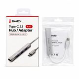 Lunaev Type - C 3.1 Giriş 4'ü 1 Arada USB Çoğaltıcı 4 Anahtarlı Port - Hı - Speed USB 3.0 - USB 2.0