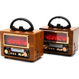 Lunaev USB Şarjlı - Şömine Ibreli Fm Radyo Retro Mp3 USB - Tf Player Speaker Ns - 901BT
