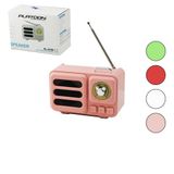 Lunaev Wireless Hoparlör - Speaker - Radyo Işıklı USB Şarjlı Renkli Kasa - Bronz Çerçeve USB - DC 5