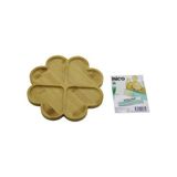 Lunaev Yuvarlak 4 Kalp Bölmeli Ahşap Bambu Servis Sunum Tepsi - Tahtası 21 X 1.4 cm