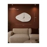 Lunalore Beton Görünümlü Minimal Duvar Saati 53x95 cm Sessiz Mekanizmalı Rakamlı Dekoratif Saat