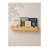 LunaLoveWood Doğal Ahşap Bulut Montessori Kitaplık - Çocuk Odası Duvar Rafı - 60CM