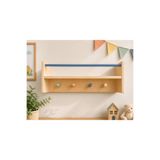 LunaLoveWood Doğal Ahşap Montessori Çocuk Odası Duvar Rafı & Askılık - 50cm