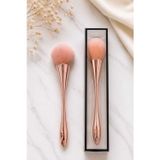 Lunare Allık Pudra Fırçası | Ultra Yumuşak Büyük Makyaj Fırçası Rose Gold Profesyonel | Allık & Bronzer Fırçası