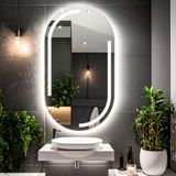 Lunare Led'li Lazer Kumlamalı Lavabo & Banyo Aynası (Dokunmatik Sensörlü) beyaz led 100 x 55
