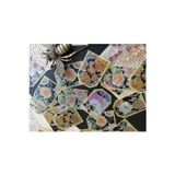 Lunaria Shop Silver Sarı Gümüş Yansımalı Çiçekli 30 Adet Özel Kesim Sticker Etiket Bullet Journal Ajanda Scrapbook İçin Uygun
