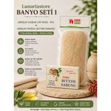 Lunariastore Banyo Seti 1 - Gençay Kabak Lifi Kese - Ipli + Gençay Doğal Bıttım Sabunu (%100 Doğal Renk Doğal Koku)