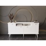 Lunaris Konsol 180 cm %100 Mdf Lake Ahşap Ayaklı - Beyaz
