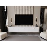 Lunaris Tv Ünitesi - Tv Sehpası 180 cm Duvara Monte %100 Mdf - Beyaz