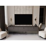 Lunaris Tv Ünitesi - Tv Sehpası 200 cm Duvara Monte %100 Mdf - Gri