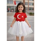 Lunas tekstil 23 Nisan Özel Fiyonk DetaylıTütü Kız Çocuk Eteği.