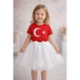 Lunas Tekstil Kız Çocuk Fiyonklu Hayal Tüllü Tütü Etek Beyaz - 11 Yaş