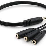 Lunatic 0043 Kulaklık Mikrofon Çoklayıcı 3 Port 3.5mm Splitter Çevirici 30Cm 3,5 mm Erkek 1X Adet - 3,5 DişiX3 Adet KULAKLIK ÇOKLAYICI, SpLİTTER Tüm 3,5mm portu bulunan cihazla Dönüştürücü Adaptör