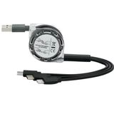 Lunatic 0260 Usb To Type-C Micro Usb Lightning Çoklu Şarj Kablosu Universal Makaralı 3'ü 1 Arada