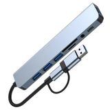 Lunatic 1060 8 in 2 USB-C & USB 3.0 Hub Çoklayıcı USB, Type-C, SD/TF ve Aux Çevirici x USB 3.0: 5Gbps ultra hızlı veri transferi. Klavye, mouse ve yazıcılar için stabil bağlantı.