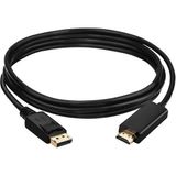 Lunatic 1843 1.8 Metre Displayport To Hdmi Çevirici Dönüştürücü Adaptör Kablosu 24 Ayar Altın kaplama giriş uçları Yüksek kaliteli