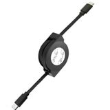 Lunatic 2460 Makaralı 1 Metre 60W Type C To Type C Erkek Hızlı Şarj Ve Veri Aktarım Kablosu 60W PD & QC Desteği