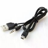 Lunatic 2751 Mini USB Şarj ve 3.5mm Aux Ses Birleştirici Kablo Mp3 Mp4 Radyo Hoparlör 45cm