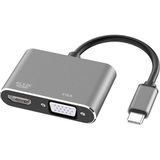 Lunatic 2847 USB Type C To HDMI VGA 3.1 4K Çevirici Dönüştürücü Adaptör - Type C USB C 4K HDMI VGA